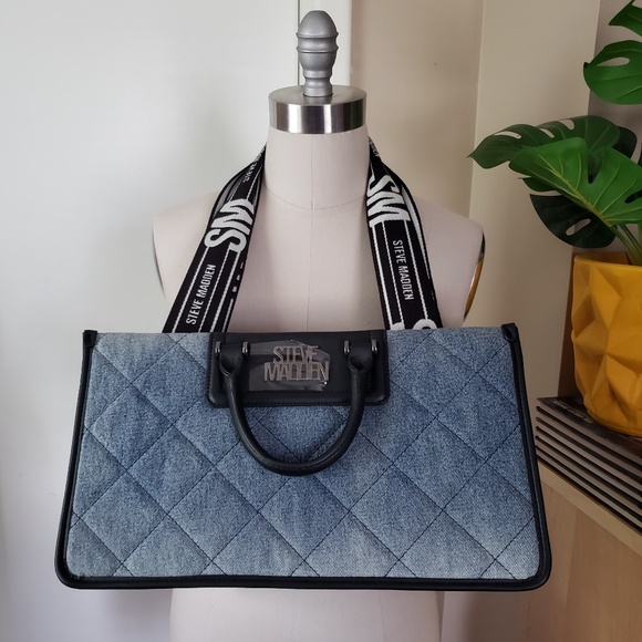 Steve Madden Denim Satchel Handbag NEW! - Picture 13 of 13